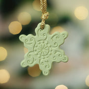 Snow Flake Christmas Tree Ornament - Green
